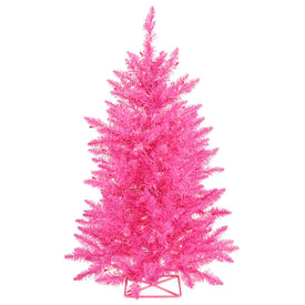 2' Pre-Lit Hot Pink Artificial Christmas Tree with 35 Pink LED Lights