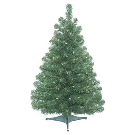 3' Pre-Lit Oregon Fir Artificial Christmas Tree with Clear Dura-Lit Lights