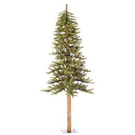 5' x 28" Pre-Lit Natural Alpine Artificial Christmas Tree with Clear Incandescent Lights