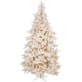 7.5' Pre-Lit Flocked Vintage Fir Artificial Christmas Tree with 700 Warm White LED Lights