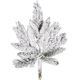 Vickerman 18" Flocked Snow Ridge Pine Artificial Christmas Spray. Includes 4 sprays per pack.