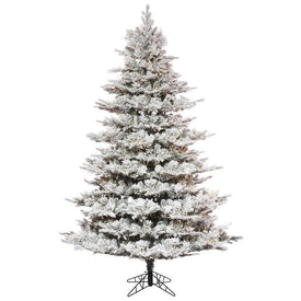 7.5' x 60" Pre-Lit Flocked Kiana Artificial Christmas Tree with Warm White Wide-Angle LED Lights