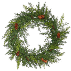 22" Unlit Prickly Pine Artificial Christmas Wreath