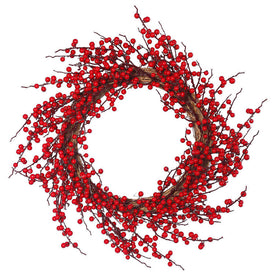 26" Unlit Red Wild Berry Artificial Christmas Wreath