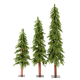 4", 5", 6" Unlit Natural Alpine Artificial Christmas Trees Set