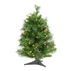 2' Pre-Lit Cheyenne Pine Artificial Christmas Tree with 50 Warm White Dura-Lit LED Lights