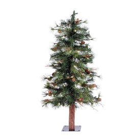 3' Pre-Lit Mixed Country Alpine Artificial Christmas Tree with Warm White Dura-Lit LED Lights