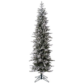 8' Pre-Lit Frosted Glitter Tannenbaum Pine Artificial Christmas Tree with Warm White LED Lights