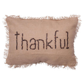 Holiday Words Thankful 20" x 14" Throw Pillow with Insert
