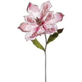 22" Pink Velvet Magnolia Artificial Christmas Picks 3 Per Bag