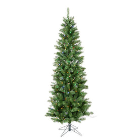 6.5' Salem Pencil Pine Artificial Christmas Tree with Multi-Colored LED Dura-Lit Lights