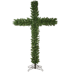 7.5' Pre-Lit Artificial Pine Christmas Cross with Warm White Dura-Lit LED Lights