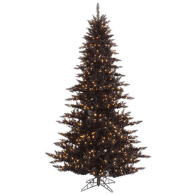 3' Pre-Lit Black Fir Artificial Christmas Tree with 100 Warm White LED Lights