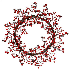 22" Unlit Red/Burgundy Mixed Berry Artificial Christmas Wreath