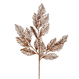 21" Copper Glitter Coleus Leaf Lace Sprays 12 Per Box