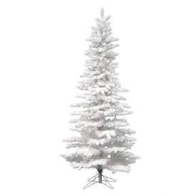 6.5' Unlit Flocked White Slim Artificial Christmas Tree