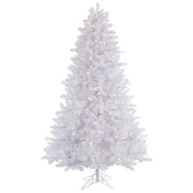 7.5' Pre-Lit Crystal White Pine Artificial Christmas Tree with 650 Warm White LED Lights