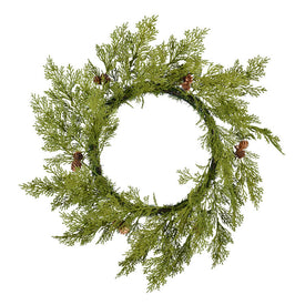 24" Unlit Cedar Pine Cone Artificial Wreath