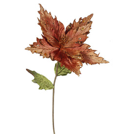26" Copper Velvet Poinsettia Artificial Christmas Picks 3 Per Bag