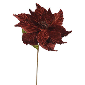 12" x 22" Chocolate Poinsettia Artificial Flower Picks 6 Per Bag