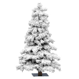 7' Unlit Flocked Spruce Artificial Christmas Tree