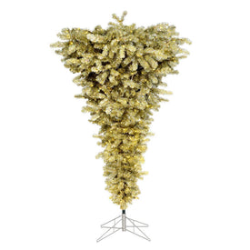 5.5' Champagne Upside Down Artificial Christmas Tree with 250 Warm White LED Lights