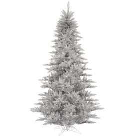 7.5' Unlit Silver Tinsel Artificial Fir Christmas Tree