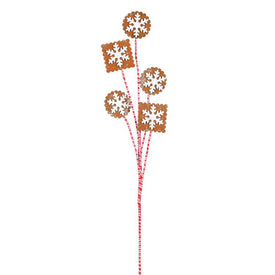 10" x 20" Gingerbread Snowflake Sprays 6 Per Bag