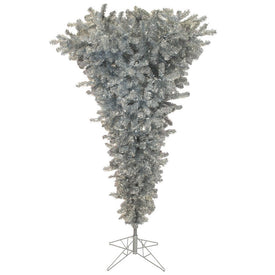 5.5' Silver Upside Down Artificial Christmas Tree Unlit