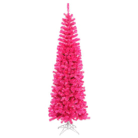 4.5' Pre-Lit Pink Pencil Artificial Christmas Tree with 150 Pink Lights