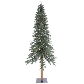 8' Pre-Lit Natural Bark Alpine Artificial Christmas Tree with Clear Dura-Lit Lights