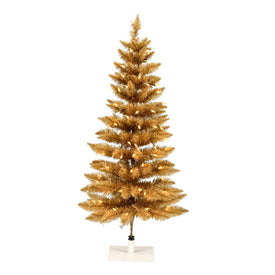 3' x 18" Pre-Lit Gold Fir Artificial Christmas Pencil Tree with 100 Warm White Dura-Lit LED Lights