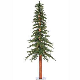 7' x 44" Pre-Lit Natural Alpine Artificial Christmas Tree with Warm White LED Lights