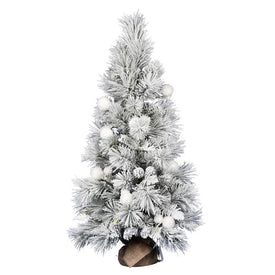 4' Unlit Frosted Beacon Pine Artificial Christmas Tree