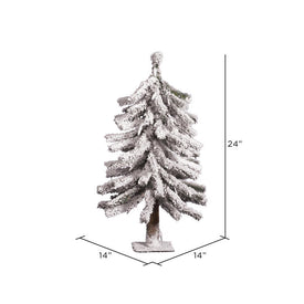 2' x 14" Unlit Flocked Alpine Artificial Christmas Tree