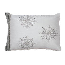 Banded Snowflakes 20" x 14" Throw Pillow with Insert