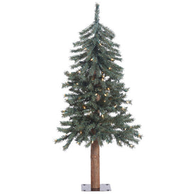 3' Pre-Lit Natural Bark Alpine Artificial Christmas Tree with Clear Dura-Lit Lights