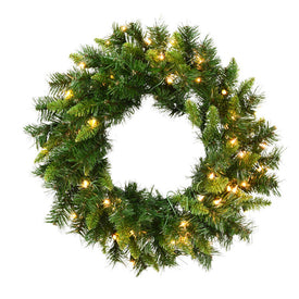 24" Pre-Lit Imperial Pine Artificial Christmas Wreath with 50 Clear Lights
