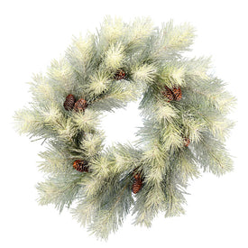 30" Unlit Frosted Norfolk Pine Artificial Wreath