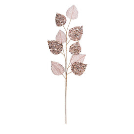 20" Rose Gold Mesh Mulberry Leaf Sprays 3 Per Bag