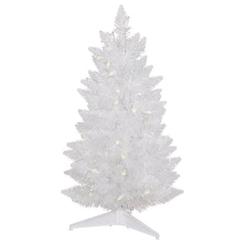 30" Sparkle White Spruce Pencil Artificial Christmas Tree with 50 Clear Lights