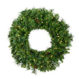 Vickerman 96" Cheyenne Pine Artificial Christmas Wreath, Warm White LED Lights