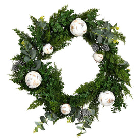 22" Green Cypress Blend Wreath