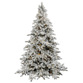 7.5' Pre-lit Flocked Utica Fir Artificial Christmas Tree with Warm White LED Lights