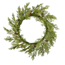 30" Unlit Cedar Pine Cone Artificial Wreath