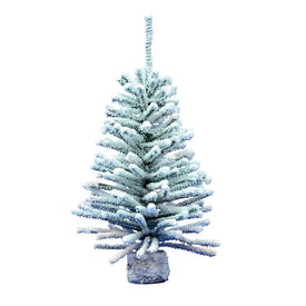 Vickerman 18" flocked Mini Pine Artificial Christmas tree, Set of 2