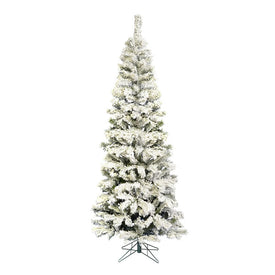 4.5' Flocked Pacific Pencil Artificial Christmas Tree without Lights