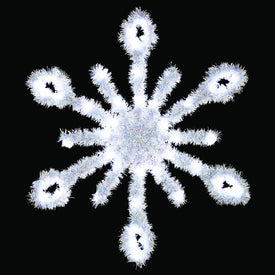 3.5' Metallic Christmas Snowburst Snowflake Commercial Pole Decoration with 30 LED Lights