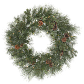 30" Pre-Lit Grover Mixed Pine Artificial Christmas Wreath with 70 Clear Dura-Lit LED Mini Lights
