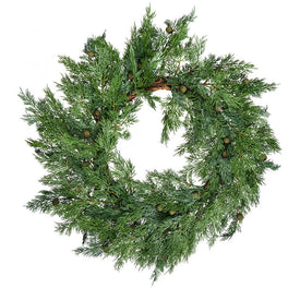23" Unlit Stovall Cedar Pine Artificial Wreath